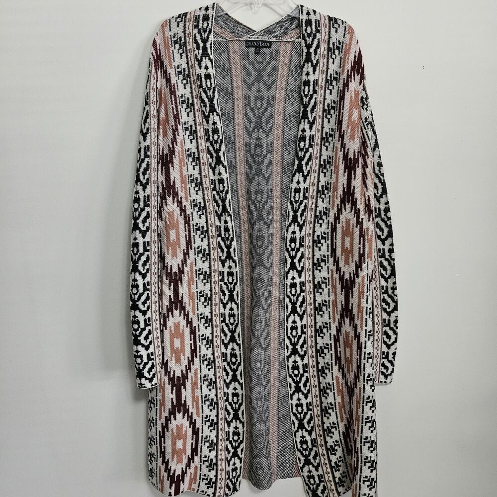 Bua Bua Multicolored Aztec Pattern Women's Long Sleeves Cardigan Sweater Size M
